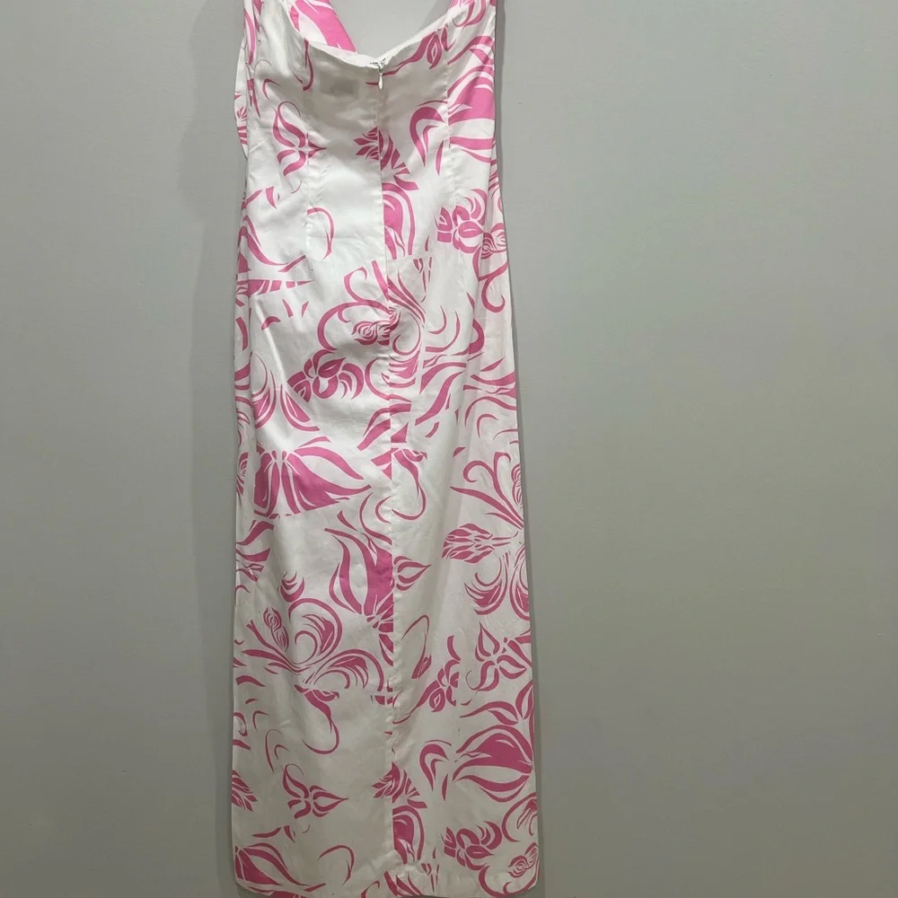 Milly Pink and White Printed Maxi Dress size 4‎